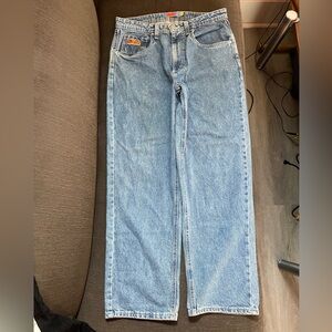 Empyre Blue Denim Jeans with Logo Patch